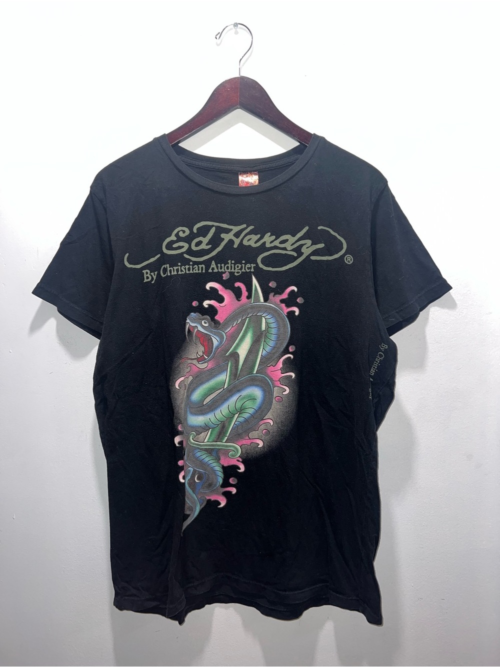 👕🌶 Y2K Rare Vintage Ed Hardy "Snake Dagger" Double Sided T-Shirt